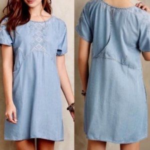 Anthropologie HoldingHorses Chambray Dress XS blu